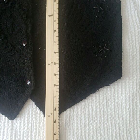 Vintage ime in Vest Black Embroidered Whimsigoth Dark Academia Emo Punk Size M - Picture 3 of 9